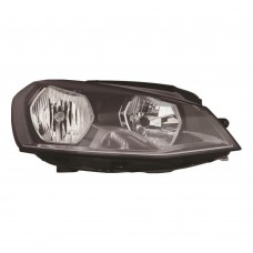 Volkswagen Golf 2013-2017 Black Inner Halogen Head Lamp Unit Driver Side